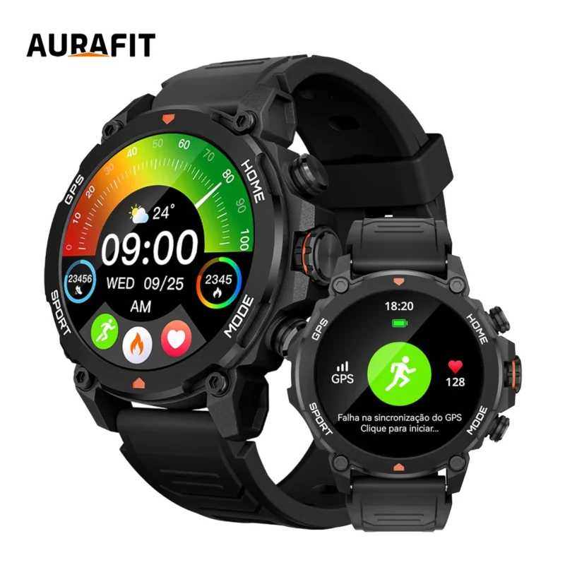 Relógio Aurafit GPS com Tela AMOLED 1.43"